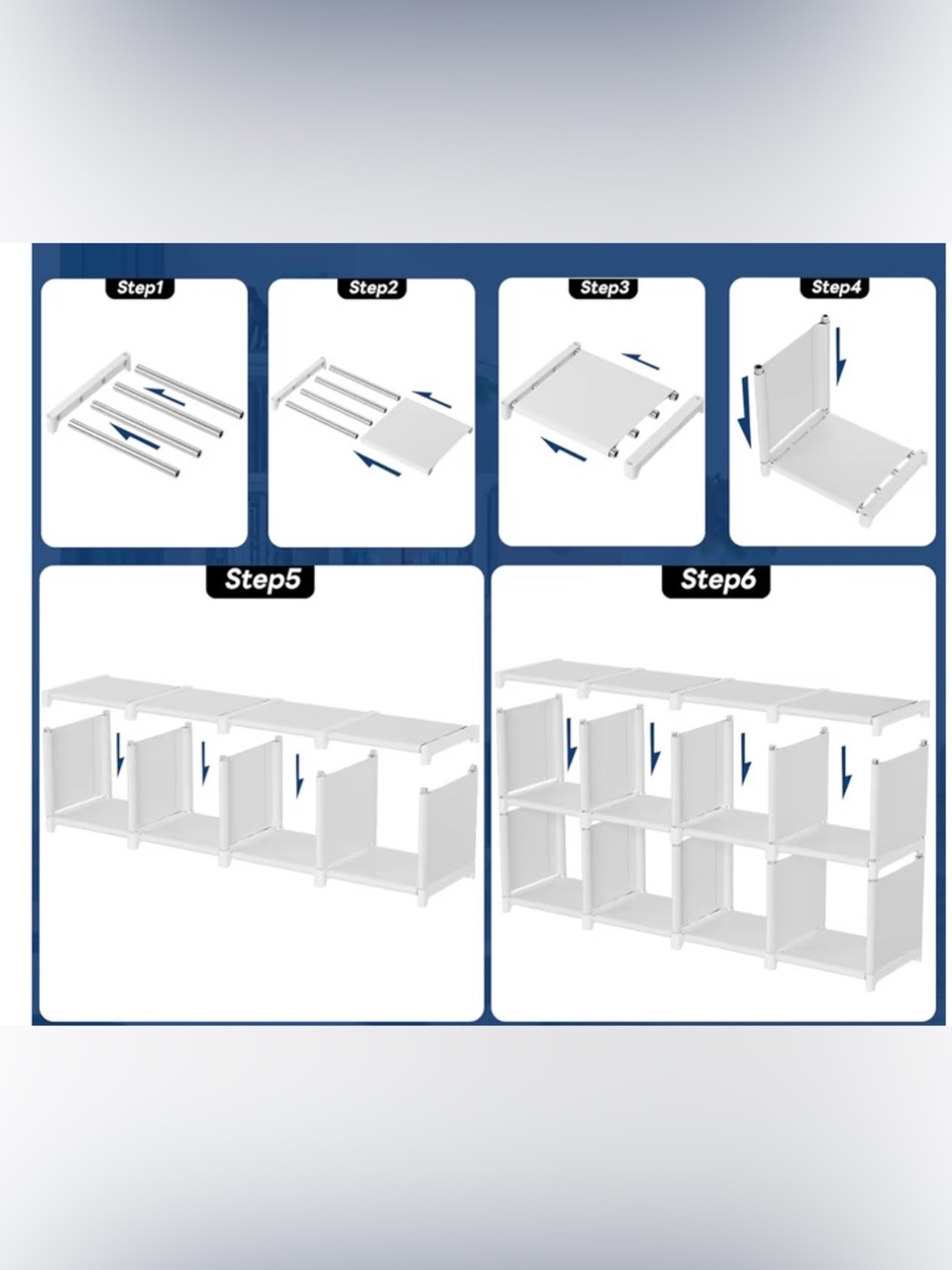Modular White Cube Storage Shelf - Picture 4 of 4